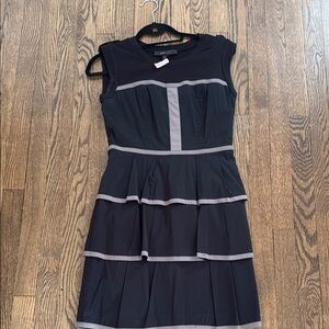 Elegant Black and Gray Sleeveless Dress
